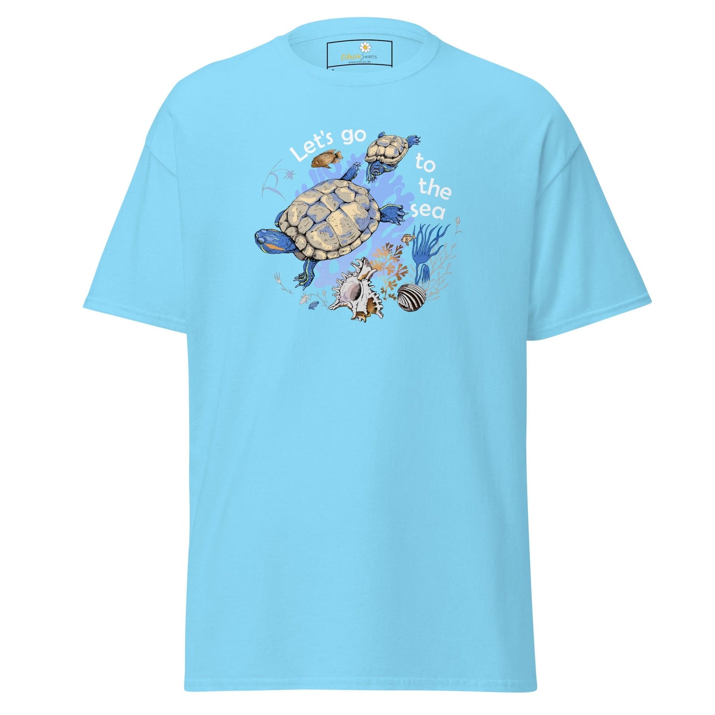 Unisex classic t-shirt - WILD LIFE TORTOISE LET GO SEA - REGULAR - Sky / S