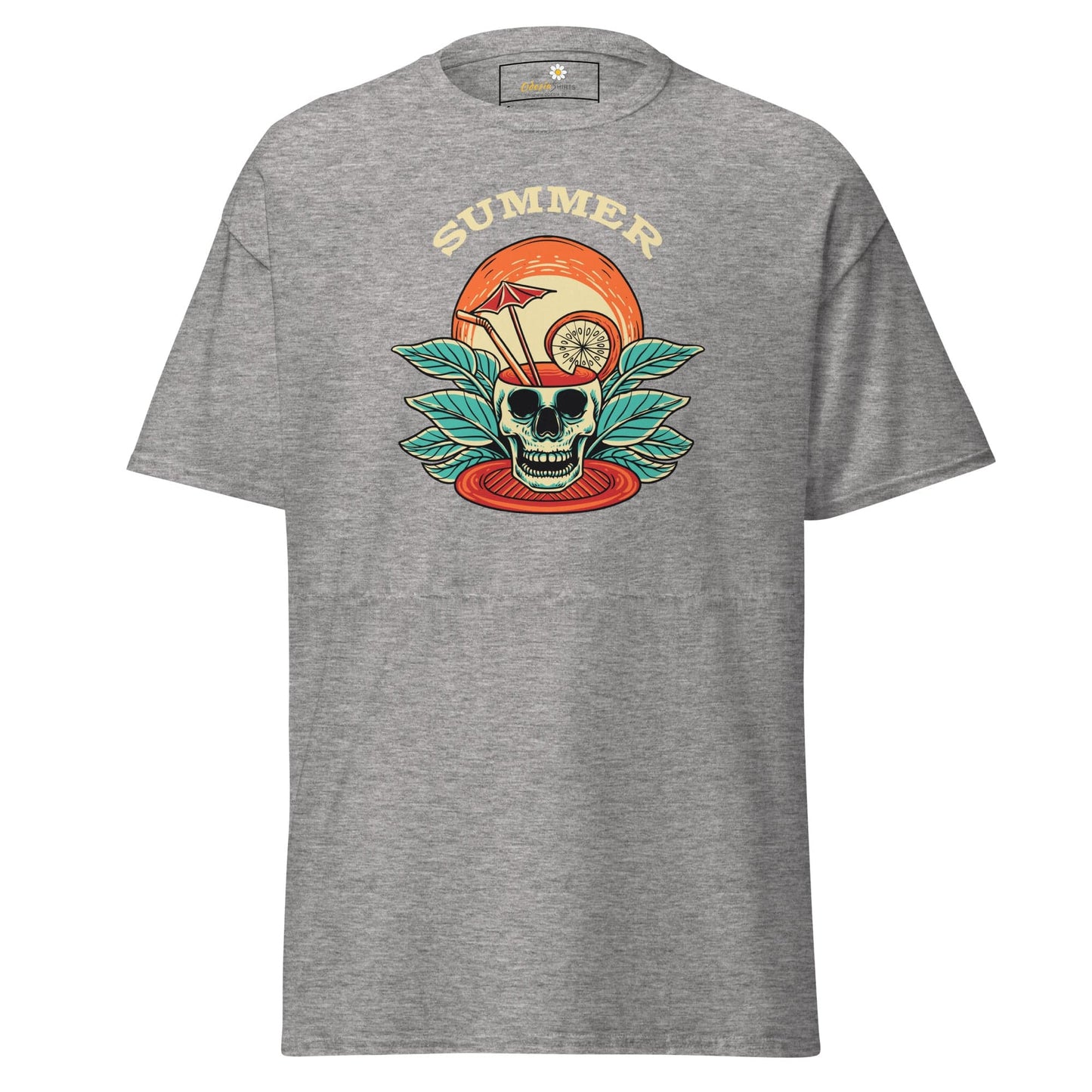 Unisex classic t-shirt - SKULL SUMMER DRINK - REGULAR - Sport Grey / S