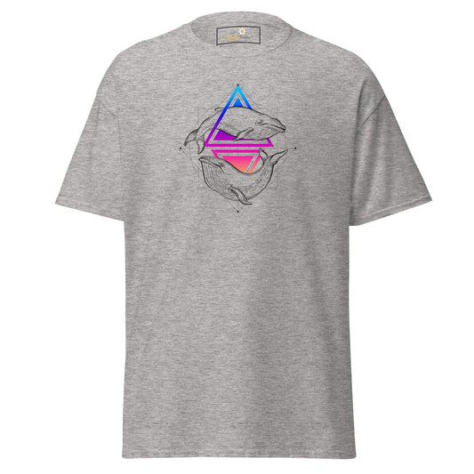 Gray T-shirt with whale design from T-SHIRT DESIGN TEE for Men and Women in S to XL