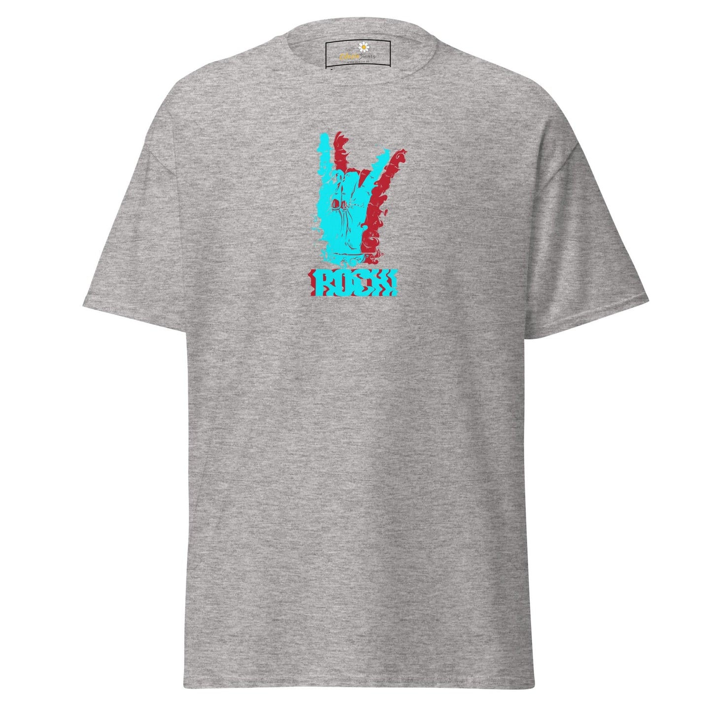 Gray T-shirt with hand gesture graphic for unisex S to XL sizes