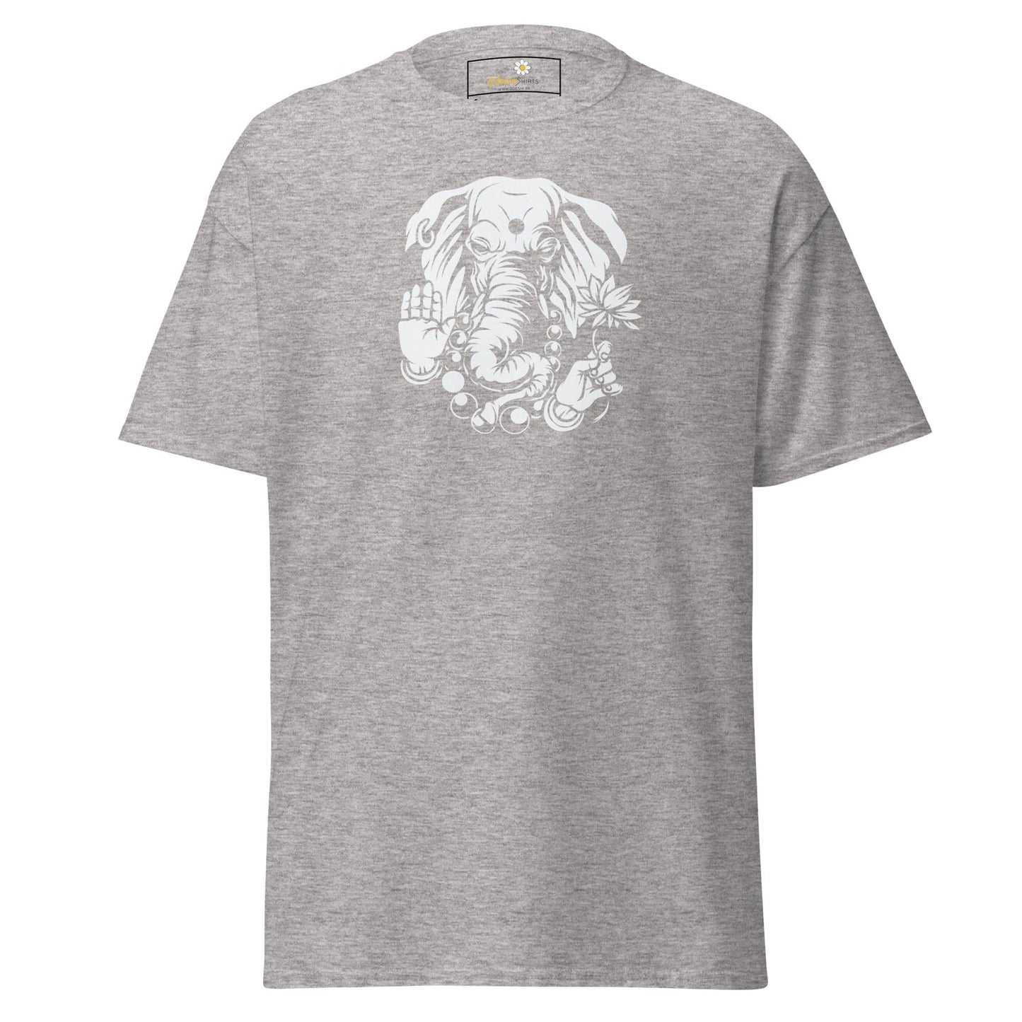 Gray T-shirt with elephant graphic from T- SHIRT DESIGN TEE for Men and Women