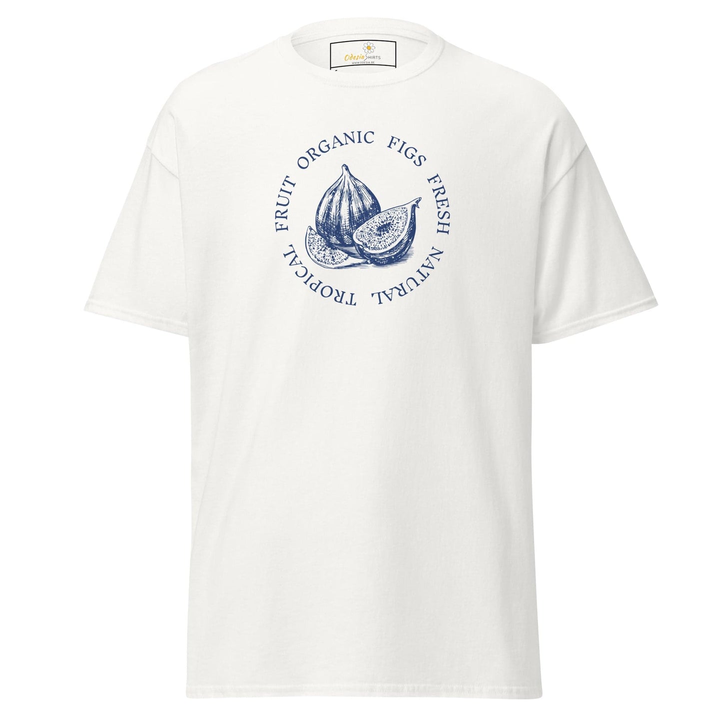 White T-shirt featuring a fig graphic from the T-SHIRT DESIGN TEE collection for men and women