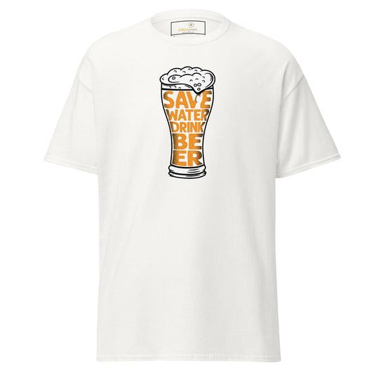Unisex classic t-shirt - FUN SAVE WATER DRINK BEER - REGULAR - White / S