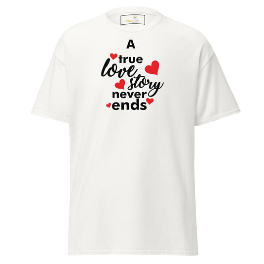 White T-shirt with love-themed graphic from T-SHIRT DESIGN TEE for men and women