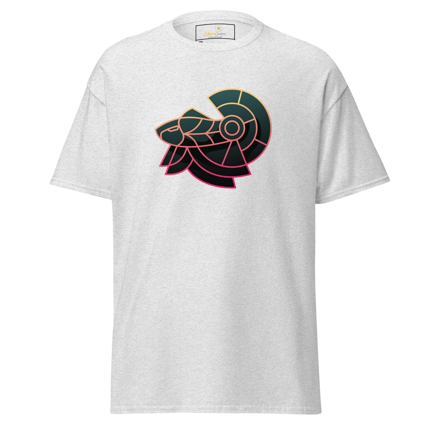 White T-shirt with stylized ram design for Men and Women in 2XL-5XL size