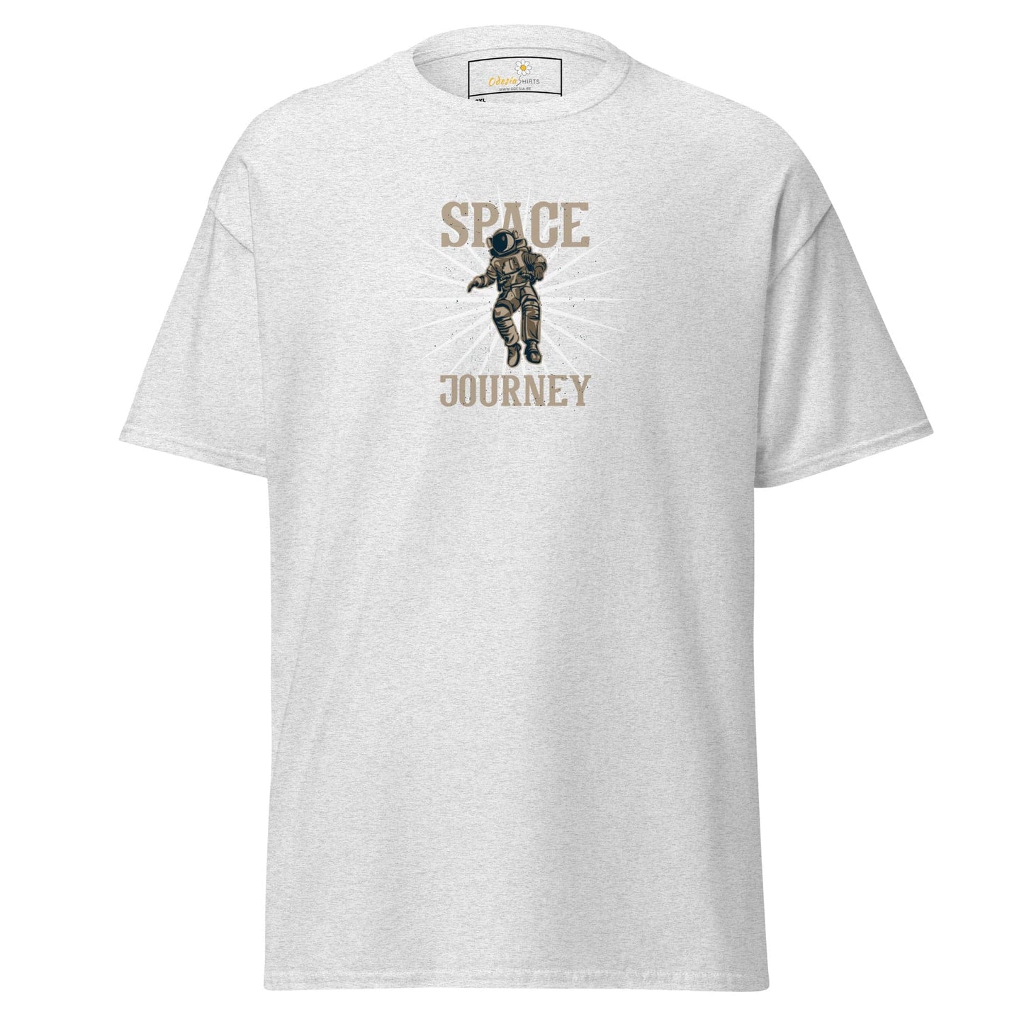 White T-shirt with astronaut design for men and women in sizes 2XL to 5XL