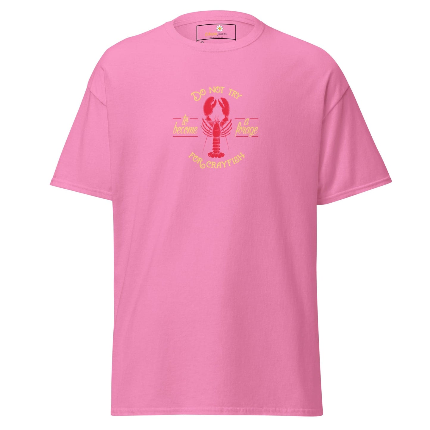 Pink T-shirt with lobster graphic in the T-SHIRT DESIGN TEE for Men and Women size 2XL to 5XL