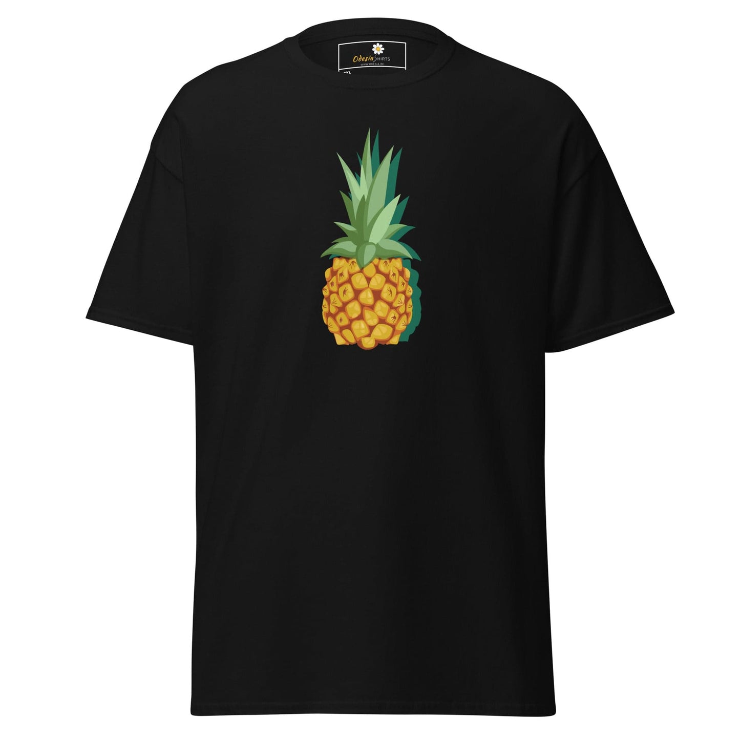Black T-shirt with pineapple graphic from T-SHIRT DESIGN TEE for Men and Women