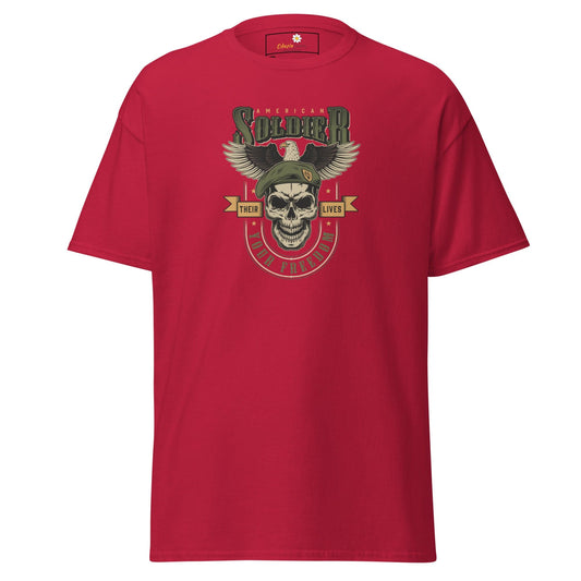Red T-shirt with skull graphic for men and women in 2XL to 5XL sizes