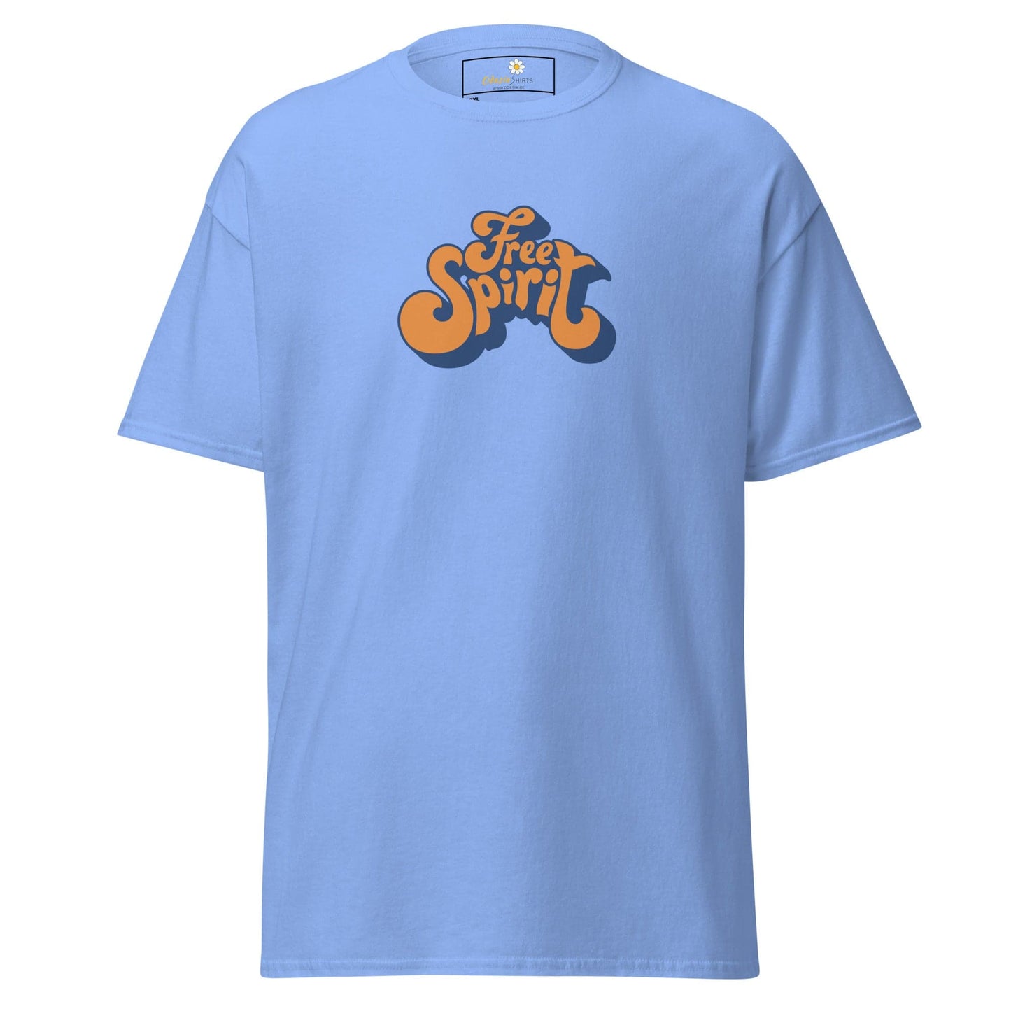 Light blue T-shirt with Free Spirit graphic for Men and Women in 2XL to 5XL sizes