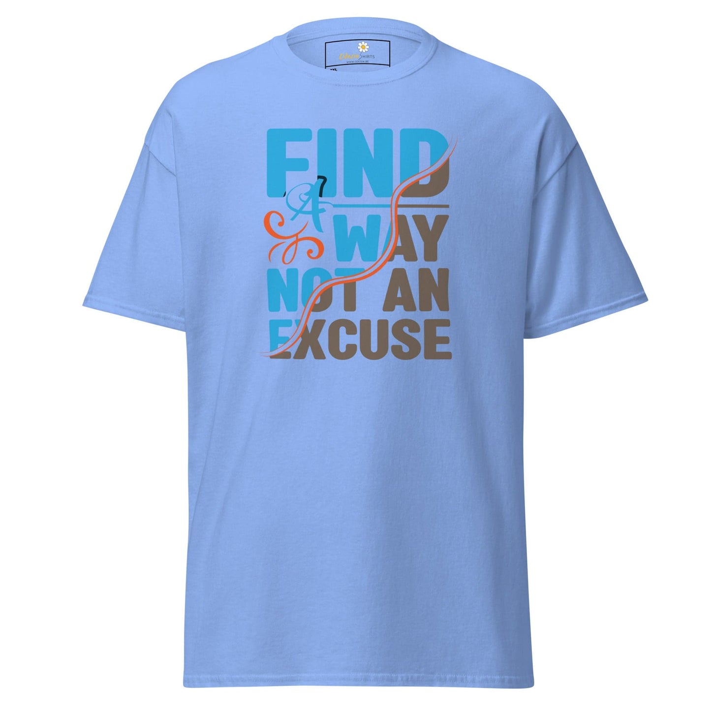 Light blue motivational t-shirt for men and women in 2XL to 5XL sizes