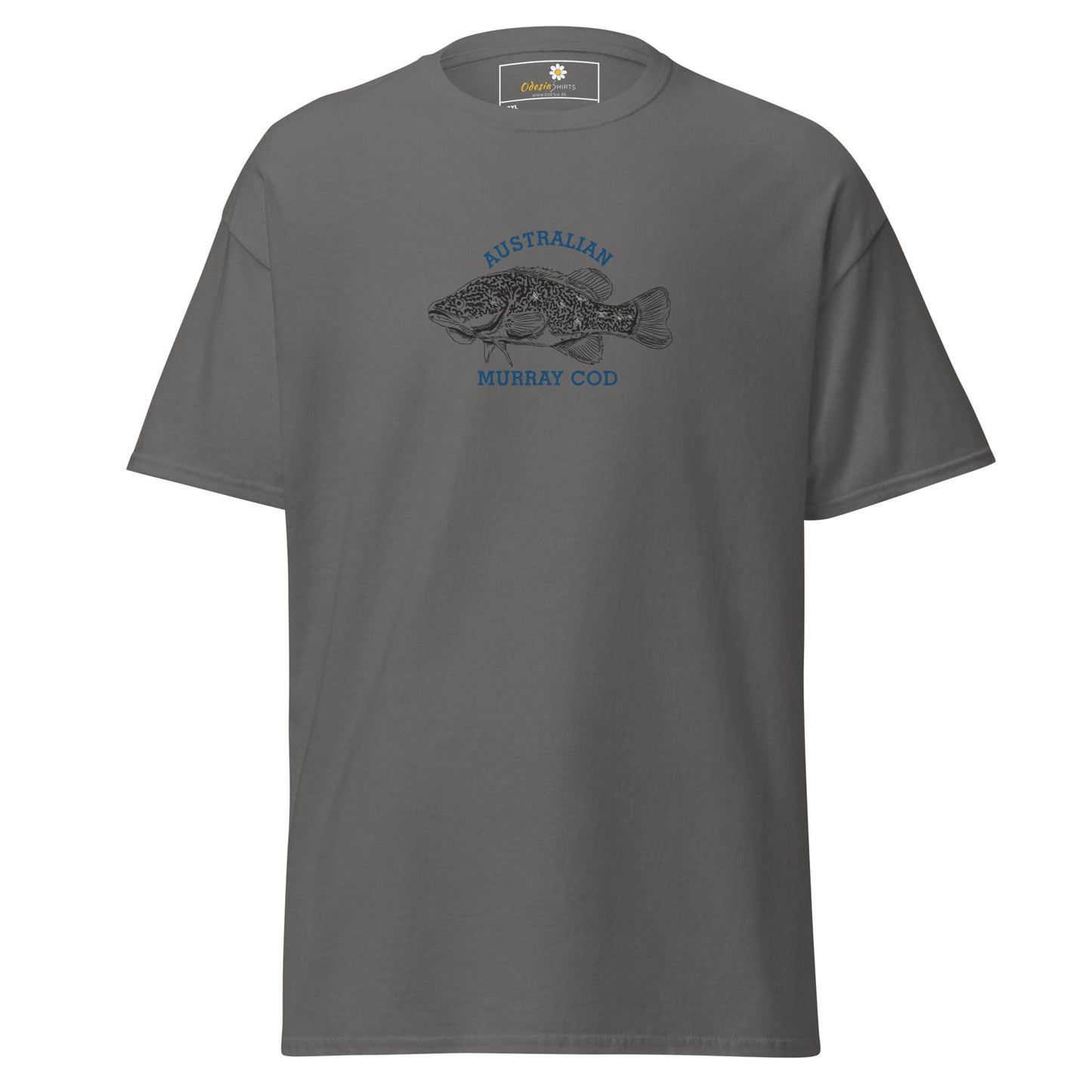 Gray T-shirt with fish graphic from T-SHIRT DESIGN TEE for Men and Women in 2XL to 5XL