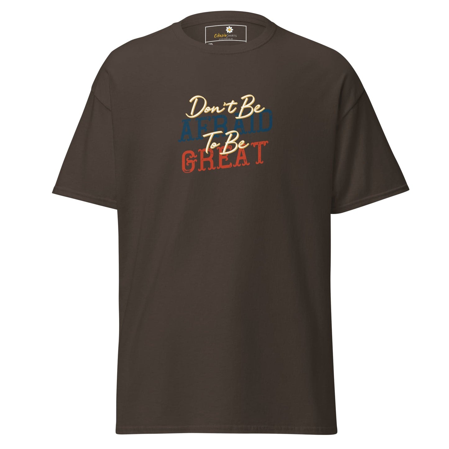 Brown motivational text T-shirt for Men and Women in sizes 2XL to 5XL