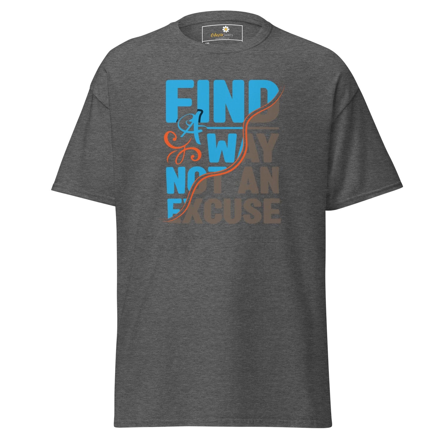 Gray T-shirt with motivational graphic for Men and Women in sizes 2XL to 5XL