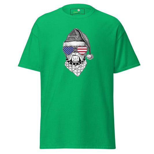 Green T-shirt with dog graphic displayed in T-SHIRT DESIGN TEE for men and women sizes 2XL to 5XL