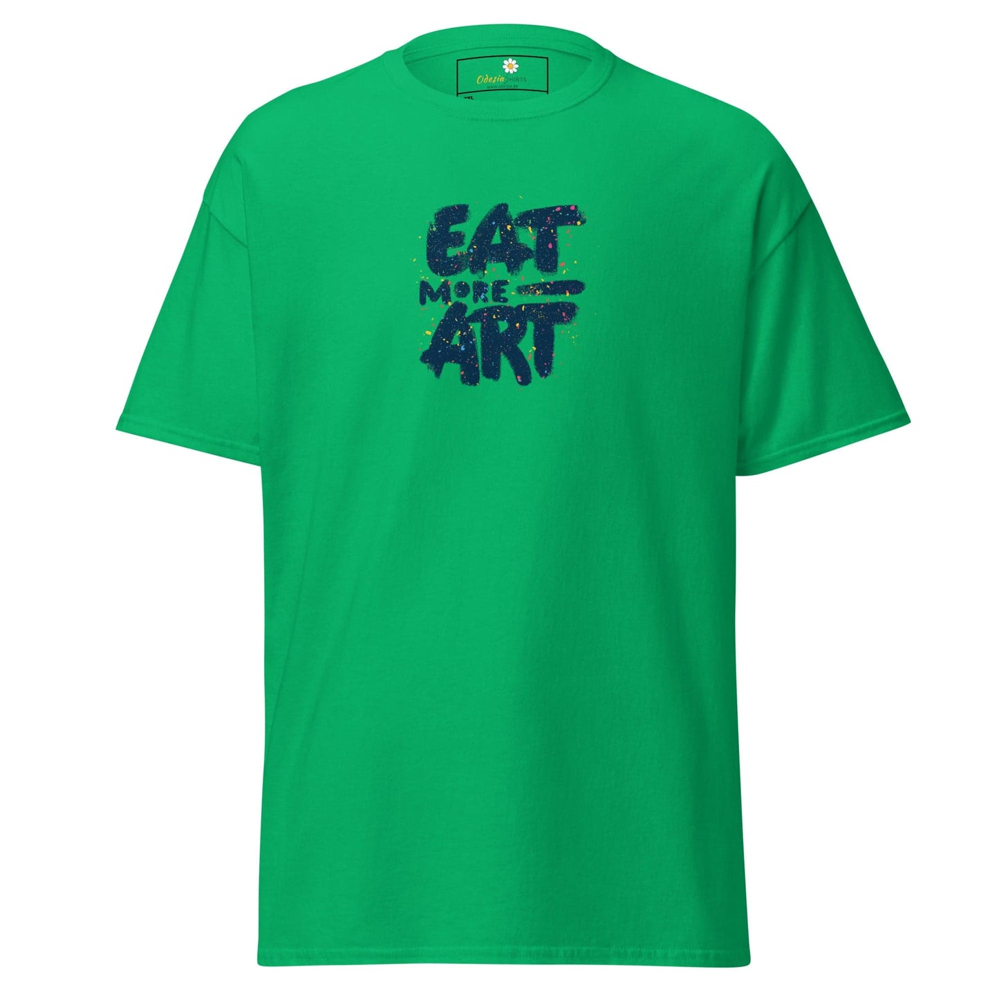 Green T-shirt with Eat More Art text from T-SHIRT DESIGN TEE MEN WOMEN 2XL-5XL