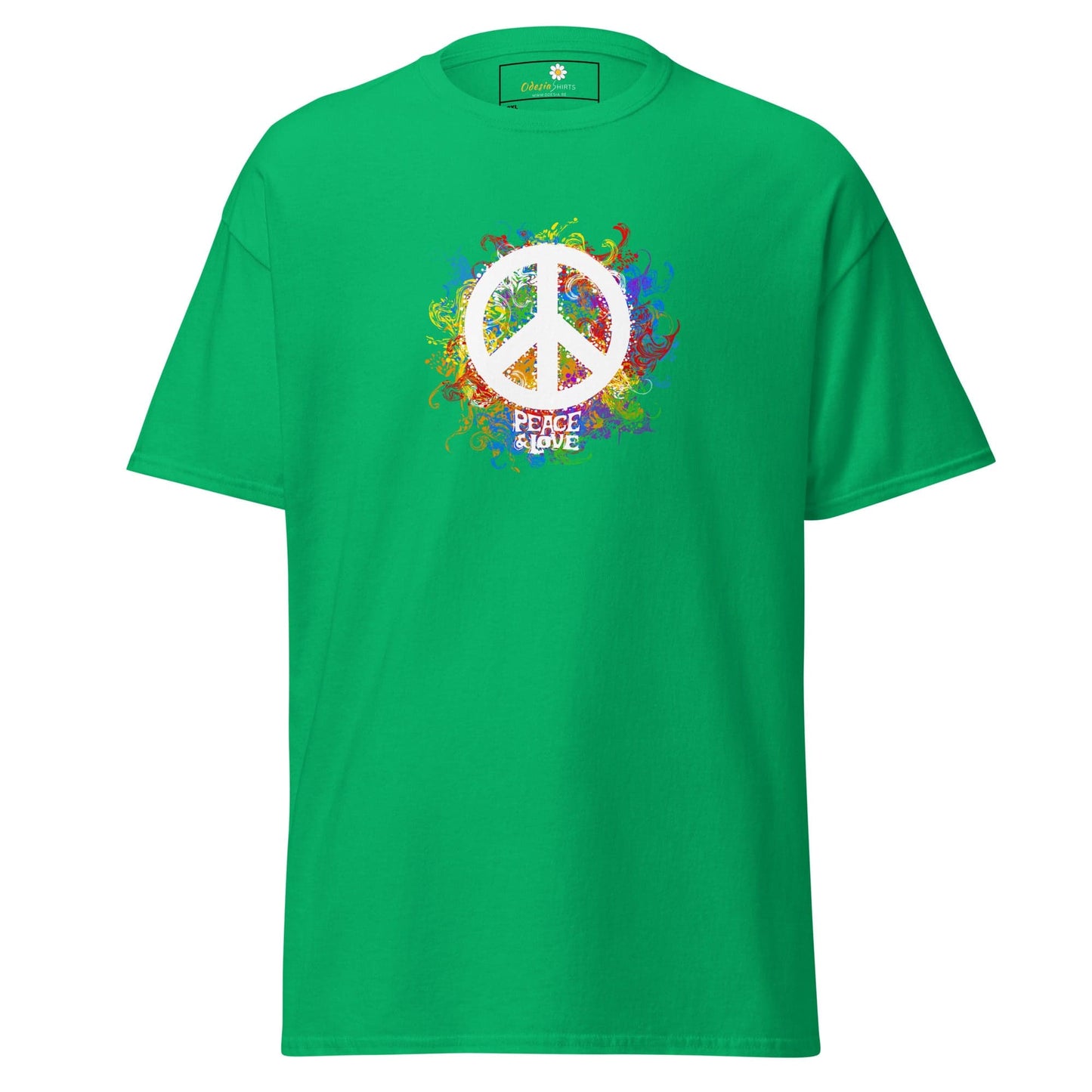 Green T-Shirt with peace symbol from T-SHIRT DESIGN TEE for Men and Women in 2XL to 5XL