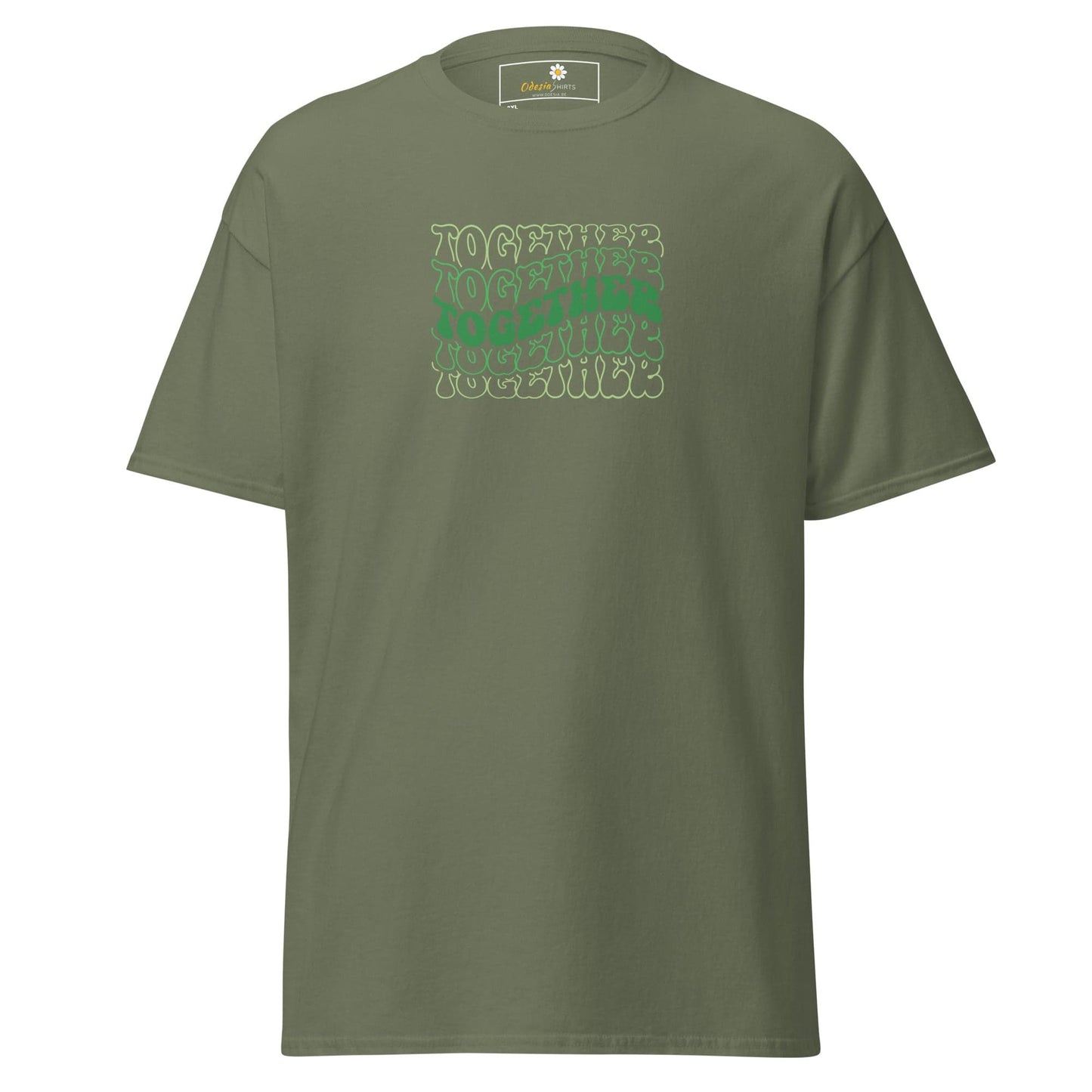 Olive green T-shirt from T-SHIRT DESIGN TEE for Men and Women in 2XL to 5XL sizes