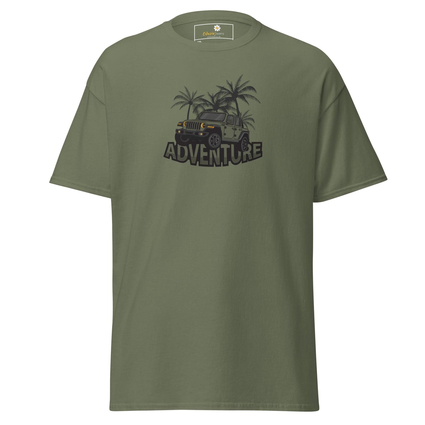 Olive green T-shirt from T-SHIRT DESIGN TEE for men and women in 2XL to 5XL sizes