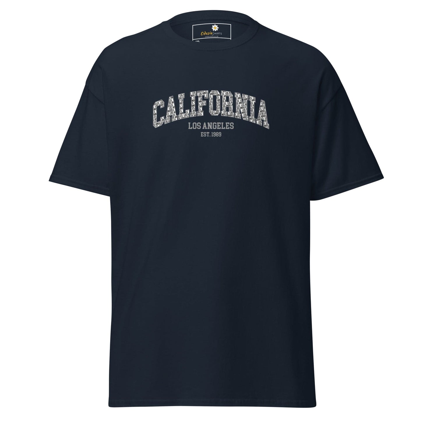 Navy blue t-shirt.