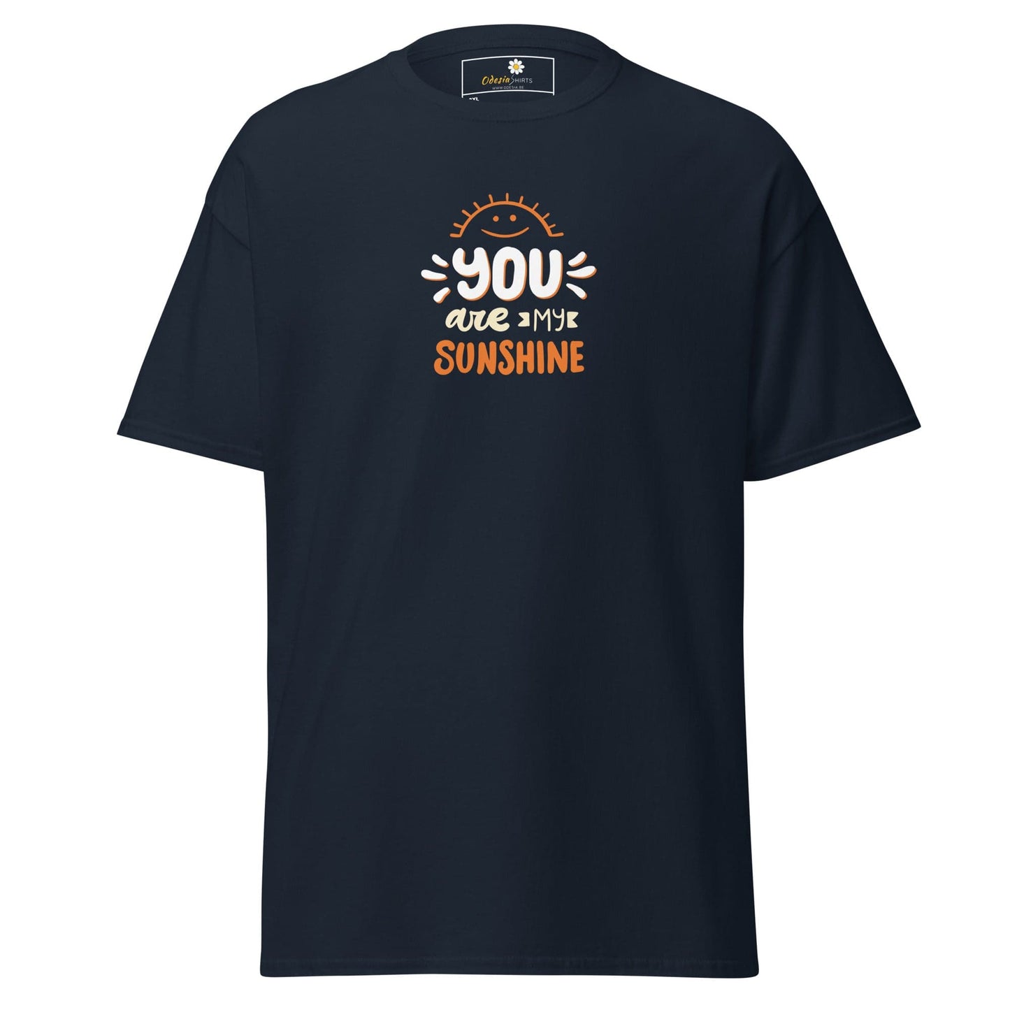 Dark blue T-shirt with You Are My Sunshine graphic for Men and Women, 2XL to 5XL