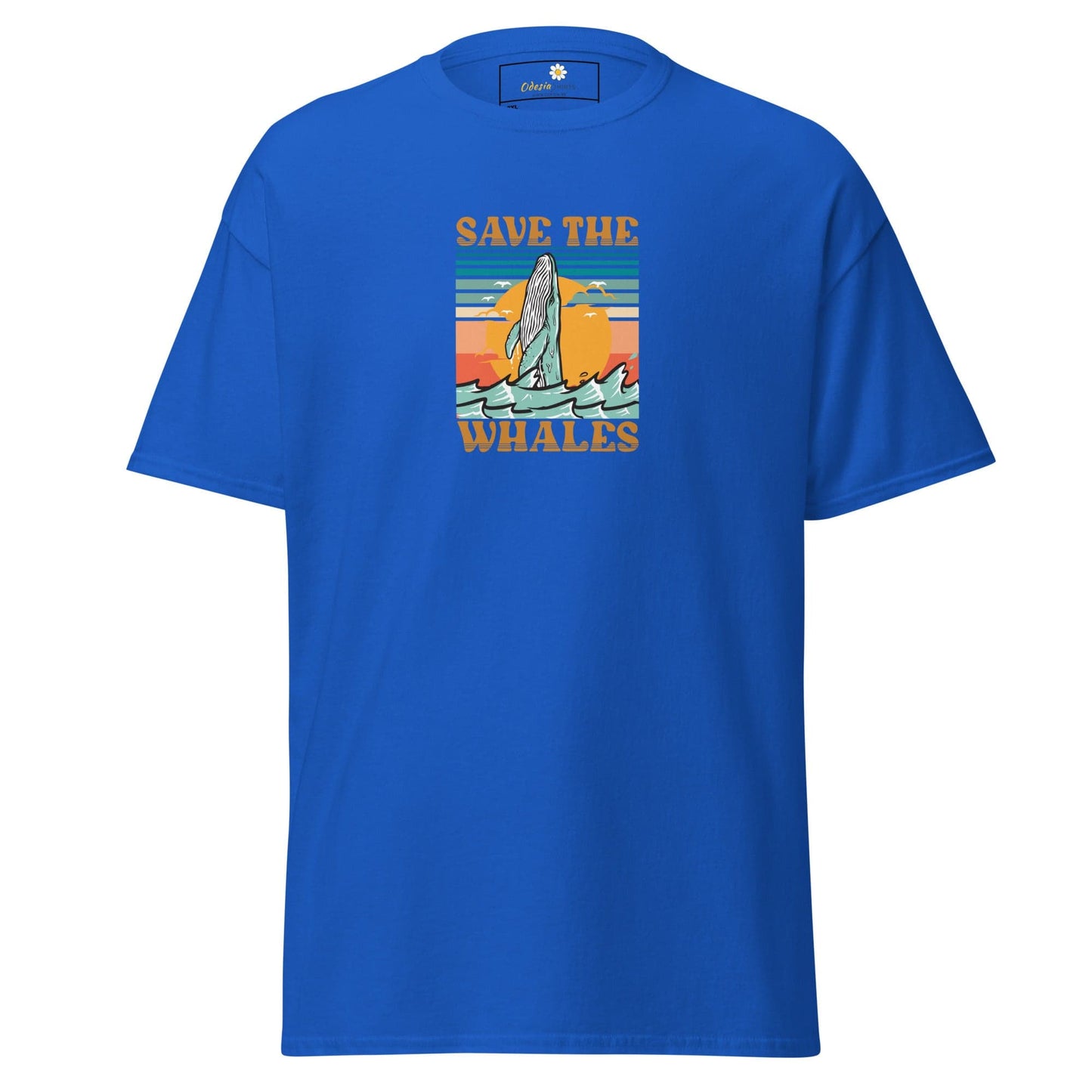 Blue T-shirt with whale graphic in the T-Shirt Design Tee collection for men and women