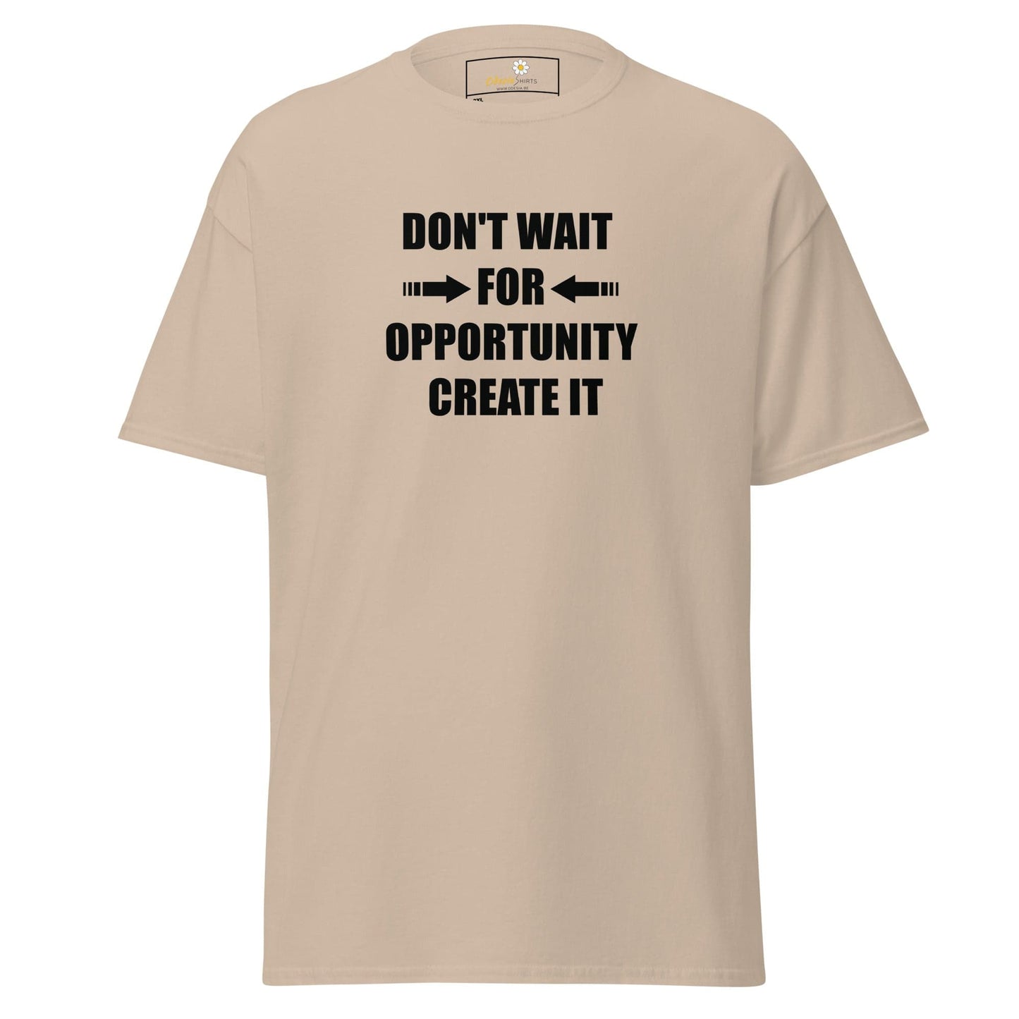 Beige motivational text T-shirt for Men and Women in size 2XL to 5XL