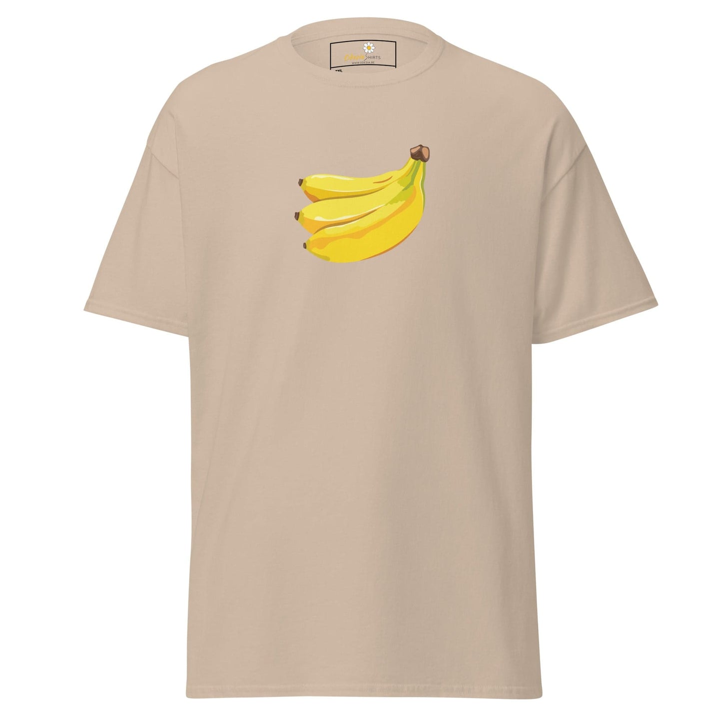 Beige T-shirt featuring a banana graphic for Men and Women in 2XL to 5XL sizes