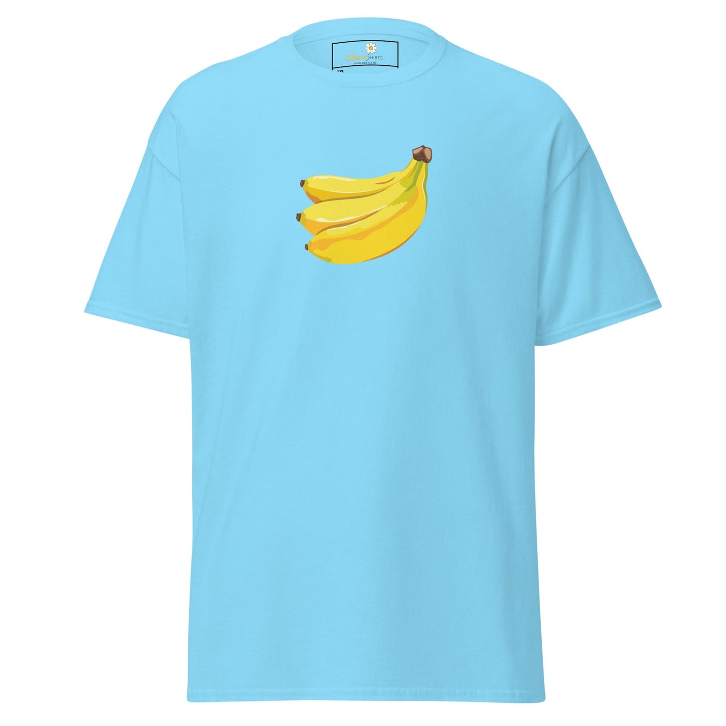 Light blue T-shirt with banana graphic for Men and Women in 2XL to 5XL sizes