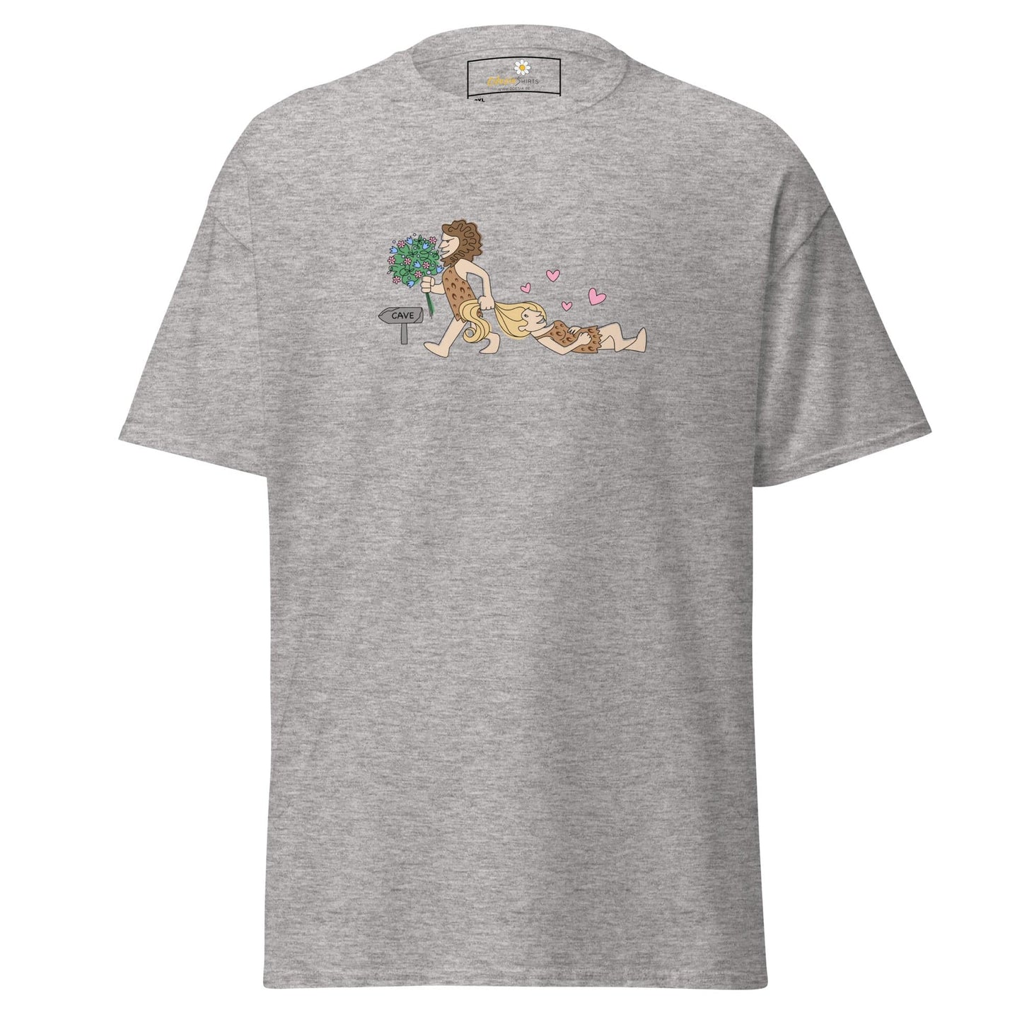 Gray T-shirt with cartoon graphic from T-SHIRT DESIGN TEE for Men and Women in 2XL to 5XL
