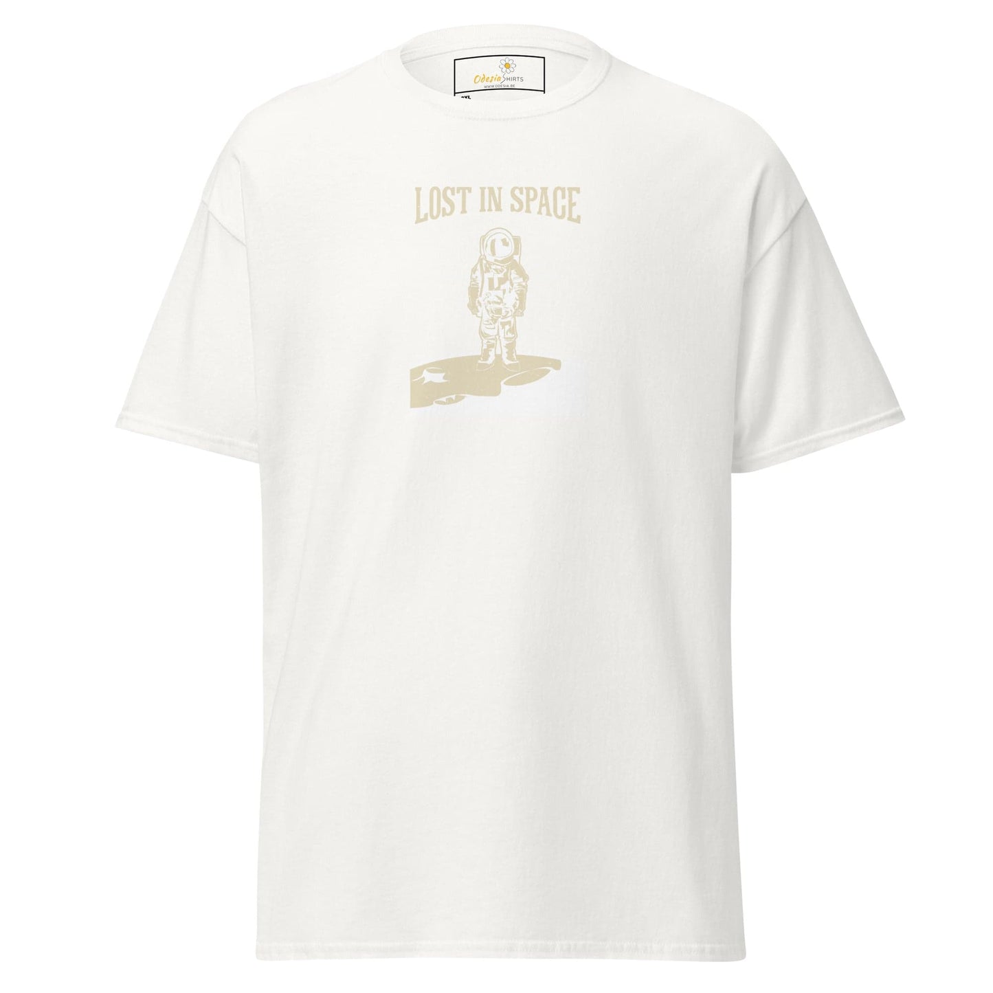 White T-shirt with astronaut graphic from T-SHIRT DESIGN TEE for Men and Women in 2XL to 5XL